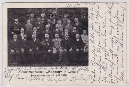 900559 AK Landsmannschaft "Kohren" in Leipzig Sommerfest am 10. Juli 1910