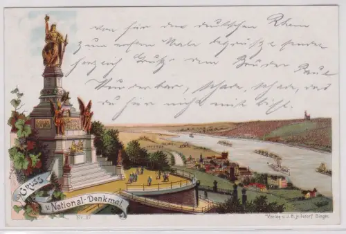 900076 AK Gruss vom National-Denkmal Niederwald Nr. 37 - Verlag Bingen 1899