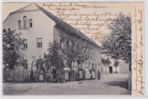 900392 AK Gasthof Nauenhain - Außenansicht davor Eigentümer 1906