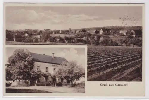 900561 AK Gruß aus Carsdorf - Restauration, Gastwirtschaft, Fleischerei 1932