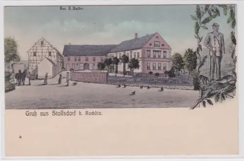 900202 Künstler AK Gruß aus Stollsdorf b. Rochlitz - Bes. E. Dathe 