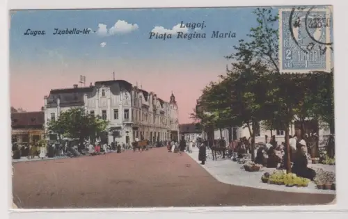 58424 Ak Lugosch Lugoj Rumänien - Queen-Mary-Platz 1922