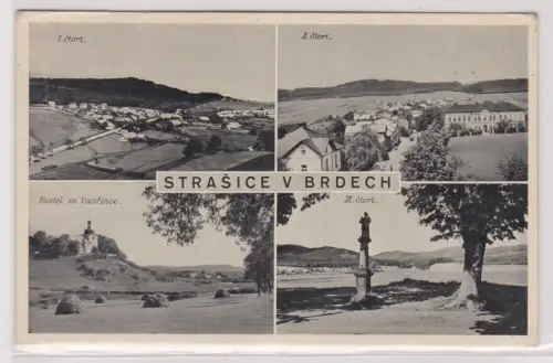 11843 Mehrbild Ak Strasice V Brdech - Kirche, Gesamtansicht, Denkmal 