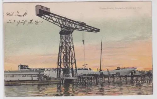901724 AK Riesen-Krahn Howaldts-Werke bei Kiel 1903
