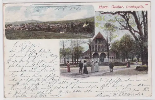 901727 Lithografie AK Harz Goslar Domkapelle 1904