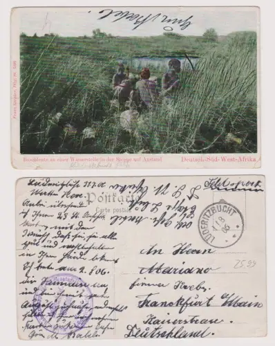 901931 Ak Buschleute Deutsch Süd-Westafrika Namibia Stempel Lüderitzbucht 1906