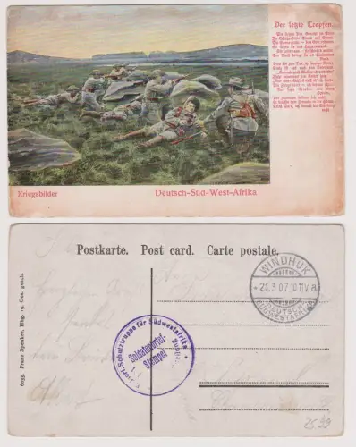 901691 Ak Kriegsbilder Deutsch Süd-Westafrika Namibia Stempel Windhuk 1907