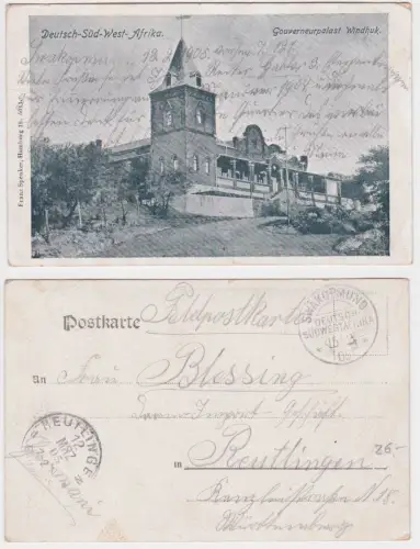 902079 Feldpost Ak Deutsch Süd-Westafrika Namibia Stempel Swakopmund 1905