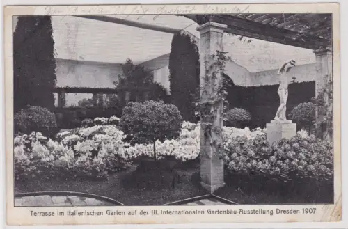 901210 Ak Terrasse im ital. Garten III. intern. Gartenbau-Ausstellung Dresden
