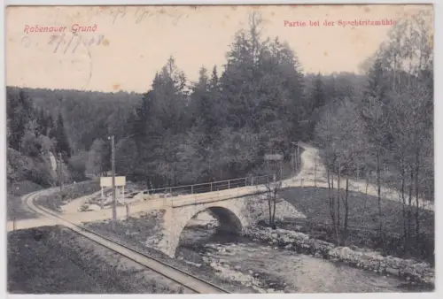 900714 Ak Rabenauer Grund - Partie bei der Spechtritzmühle 1908