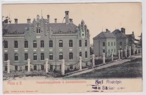 900594 Ak Pirna a. E. - Verwaltungsgebäude des Garnisonlazaretts um 1910