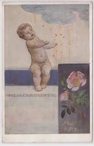 901281 Offizielle Postkarte Heckenröschentag München 1912