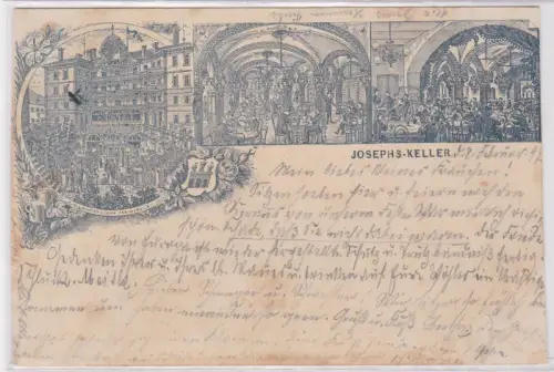 900642 Vorläufer Ak Freiburg im Breisgau Gasthaus Josphs Keller 1897