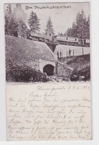 27449 Ak Dampflokomotive im Thumkuhlenthal bei Wernigerode 1899 