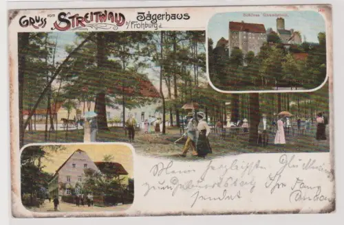 99798 AK Gruss vom Streitwald bei Frohburg - Jägerhaus, Schloss Gnandstein 