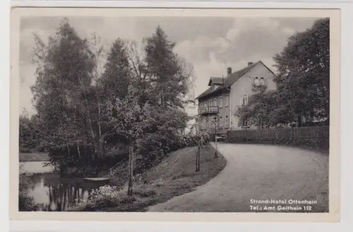 99187 AK Strand-Hotel Ottenhain - Straßenansicht mit Teich 