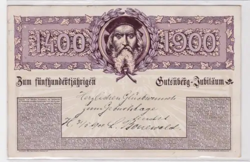 902155 Ak Zum 500jährigen Gutenberg Jubiläum 1400-1900