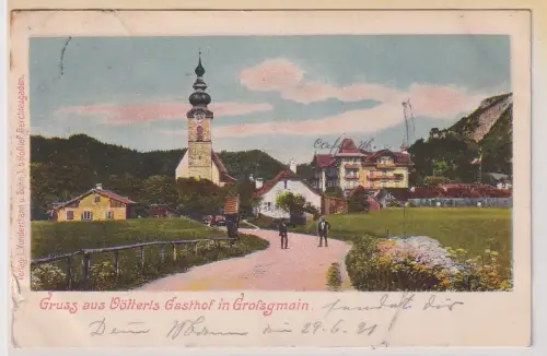 42783 Ak Gruss aus Vötterls Gasthof in Grossgmain 1921