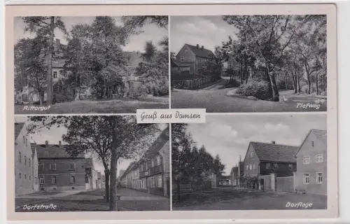 17047 Mehrbild Ak Gruß aus Domsen Rittergut, Tiefweg, Dorfstraße usw. um 1940