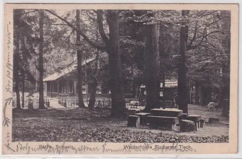 905757 Ak Sächsische Schweiz Waldschänke Steinerner Tisch 1927