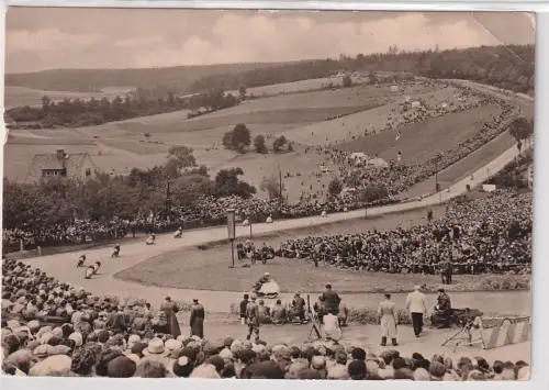 90405 AK Hohenstein-Ernstthal - Sachsenring-Rennen Queckenberg-Kurve 1958