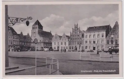 24935 Ak Greifswald Platz der Freundschaft 1955