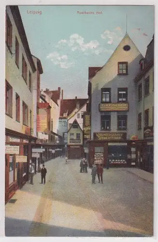 45895 Ak Leipzig Auerbachs Hof mit Geschäften 1908