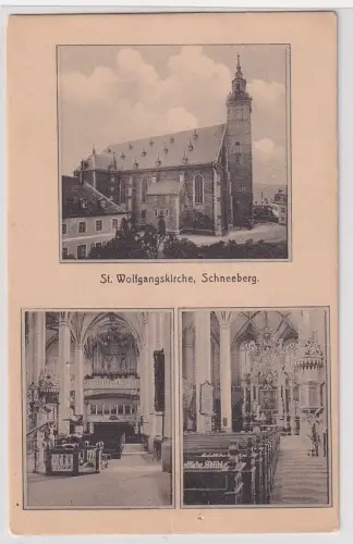 907061 Mehrbild Ak Schneeberg St. Wolfgangskirche um 1930
