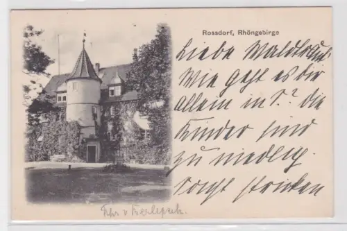 95117 AK Rossdorf Rhöngebirge - Schloss Außenansicht mit Parkpartie 1914