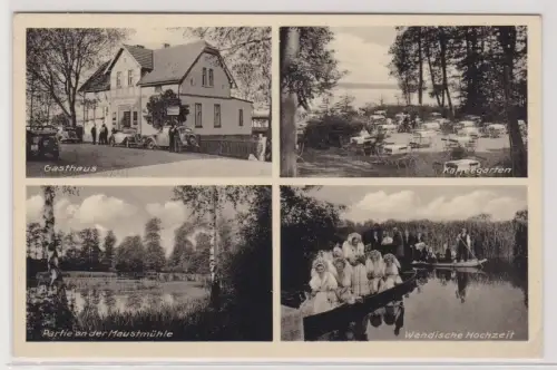 99293 AK Ausflugsort Maustmühle b Peitz - Gasthaus, Kaffeegarten, Seepartie 1939