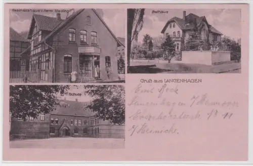 900619 Mehrbild Ak Gruß aus Langenhagen Geschäftshaus usw. 1937