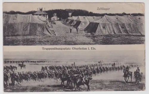 99487 Feldpost Ak Truppenübungsplatz Oberhofen im Elsass - Zeltlager 1916