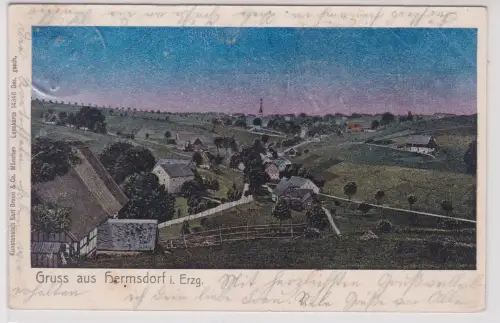 99763 Lunakarte Ak Gruß aus Hermsdorf im Erzgebirge 1906