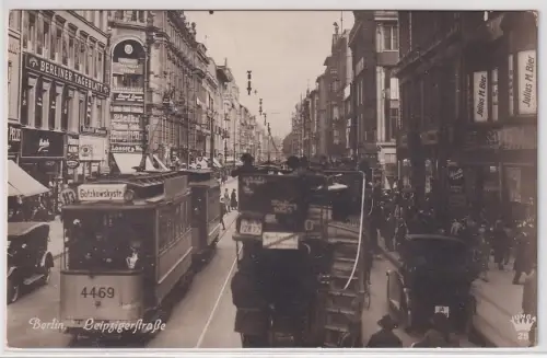 78603 Foto Ak Berlin Leipzigerstraße mi Straßenbahn zur Gotzkowskystraße um 1930