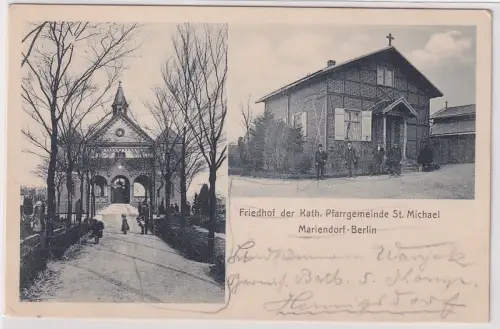 85352 Ak Mariendorf-Berlin Friedhof Kath. Pfarrgemeinde St. Michael 1917
