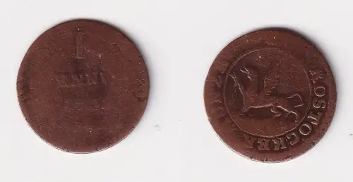 1 Pfennig Kupfer Münze Rostock 1802 f.s (121601)
