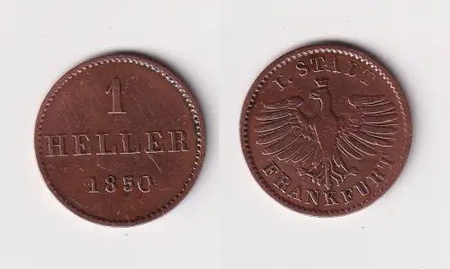 1 Heller Kupfer Münze Stadt Frankfurt 1850 ss (124213)