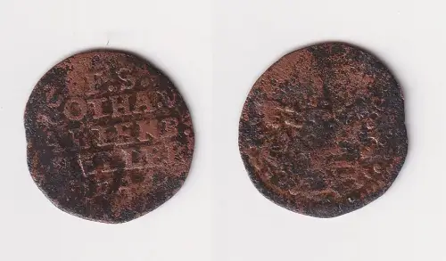 1 Heller Kupfer Münze Sachsen Gotha und Altenburg 1744 f.s (118636)