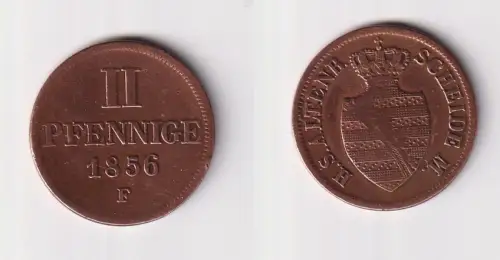 2 Pfennig Kupfer Münze Sachsen-Altenburg 1852 F ss (113907)