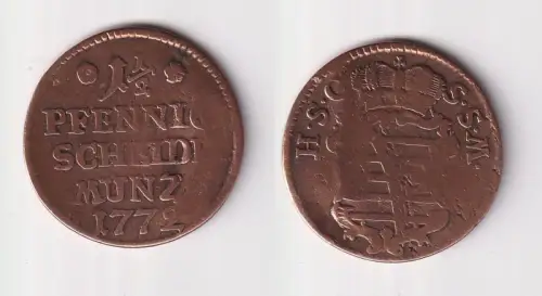 1 1/2 Pfennig Kupfer Münze Sachsen Coburg Saalfeld 1792 s/ss (112346)
