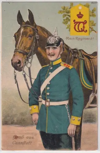09757 Präge Ak Mein Regiment Cannstadt Dragoner-Regiment „König“ (2.Würt:) Nr.26