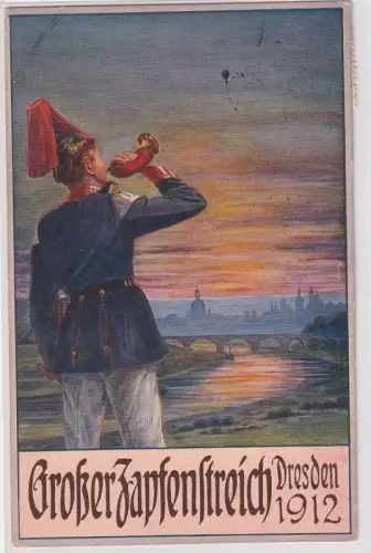 906859 Militär Ak Dresden Großer Zapfenstreich 1912