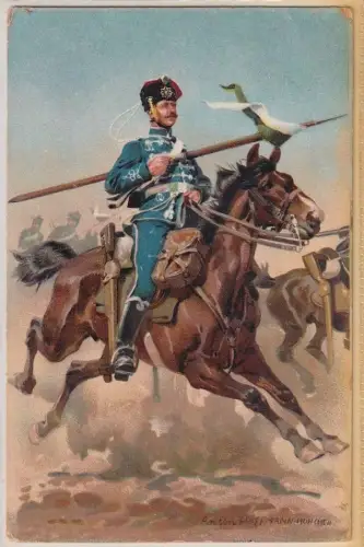 00460 Ak Deutsche Armee Künstler Postkarten Grimma Husar 1911