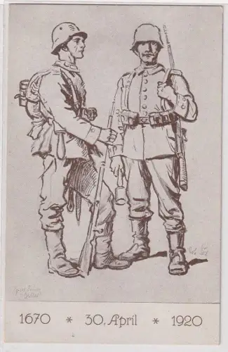 42509 Ak Zur Erinnerung an die 250j.Gründung der sächs. Grenadier Brigade 1920