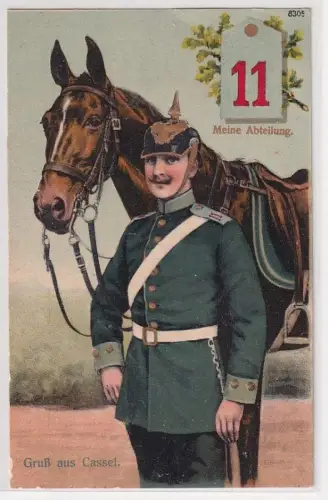 905153 Präge Ak Meine Abteilung Gruß aus Cassel Kurh. Train-Abteilung 11