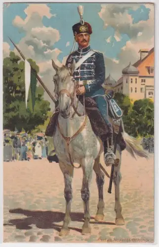 75724 Ak Deutsche Armee Künstler Postkarten Grimma Husar 1910