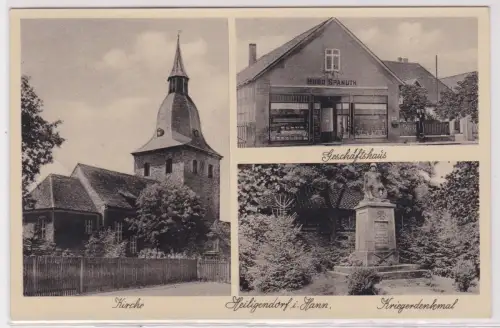97419 Mehrbild Ak Heiligendorf in Hannover Geschäftshaus, Kriegerdenkmal usw. 