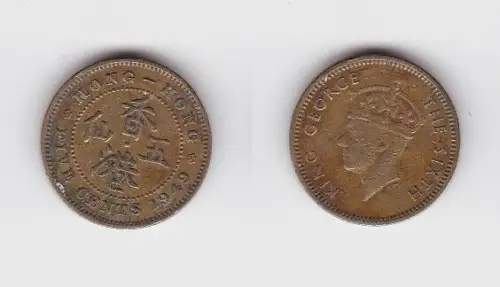 5 Cent Messing Münze Hongkong 1949 (130623)