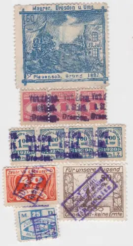 11 seltene Spenden marken Gewerkschaft Dresden um 1920 (21996)