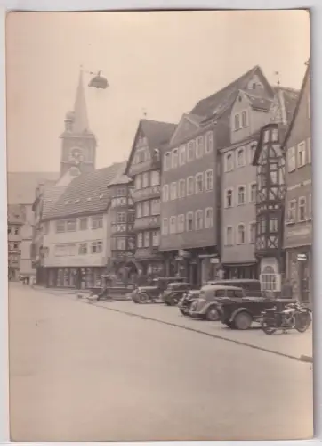 52761 Foto Ak Wertheim Straßenansicht mit Fachwerk-Häusern und Autos um 1930